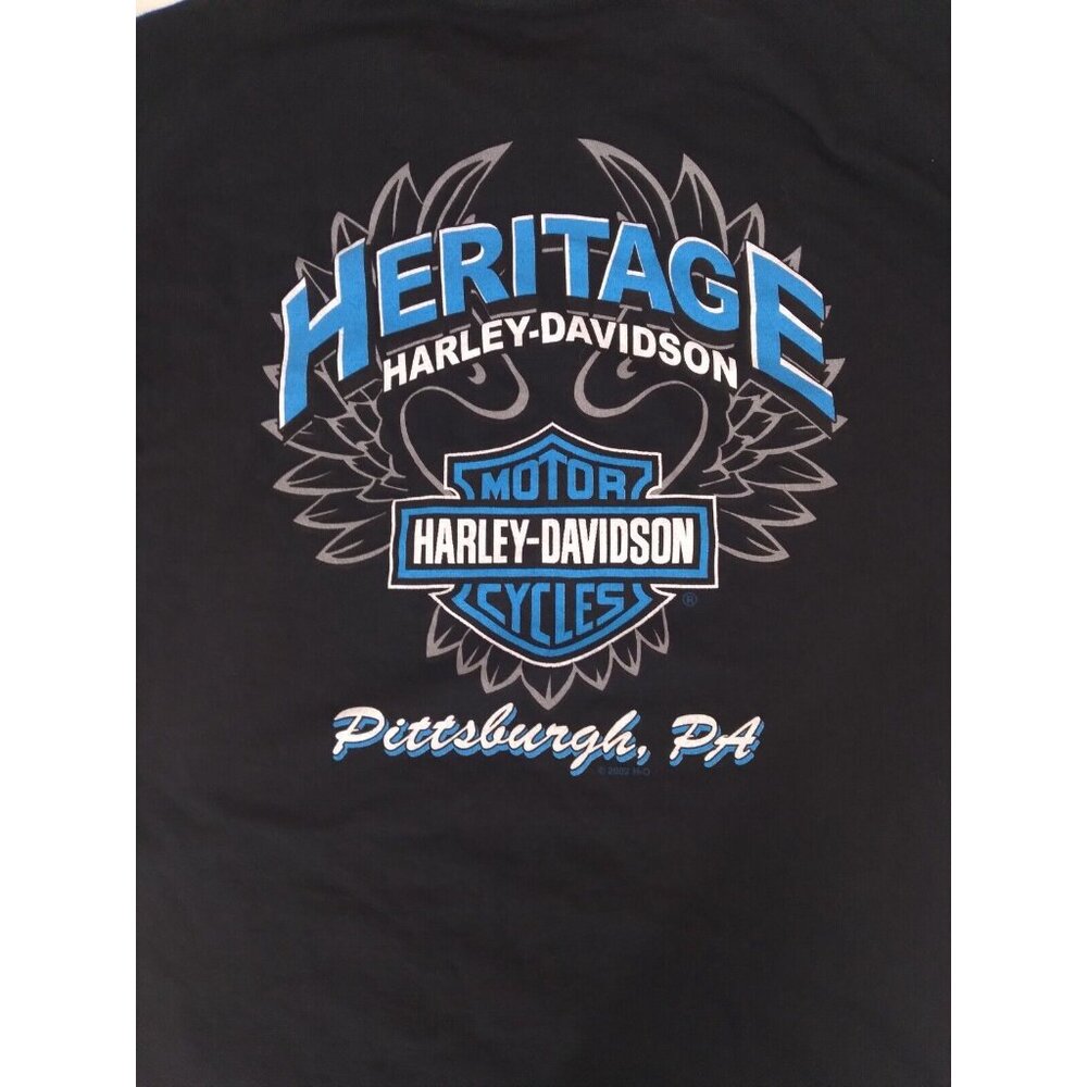 Vtg. Harley Davidson Heritage Pittsburgh, PA Black T Shirt Size Medium - Picture 3 of 7